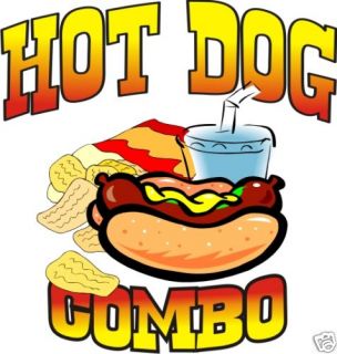 Hot Dog Combo Restaurant Concession Cart Food Decal 14