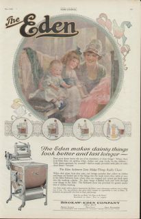 Eden Electric Clothes Washing Machine New York 1920 Original Vintage 