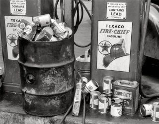   Station Havoline Oil Cans Fire Chief Gas Company Photo Nostalgic