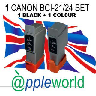 SET of Canon BCI21 24 Compatible Ink Cartridges (Black & Colour)