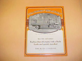 1928 ORIGINAL BUDA ENGINE REPLACEMENT TRUCK SALES LITERATURE BROCHURE 