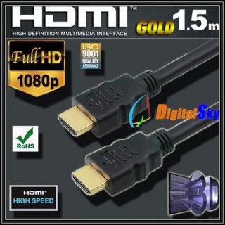   5m Gold 5 FT HDMI Cable 3D Blu Ray for 1080p PS3 HDTV xBox HD K4B