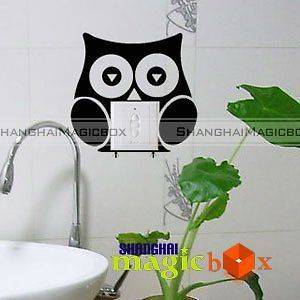 Animal Series Stickers Owl Bathroom Art Decor Decal Wall Sticker # 