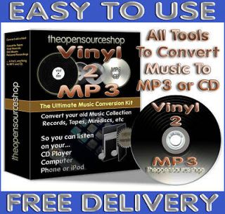 Convert Vinyl Records & Cassette Tapes to /CD (1m Lead Length Kit 