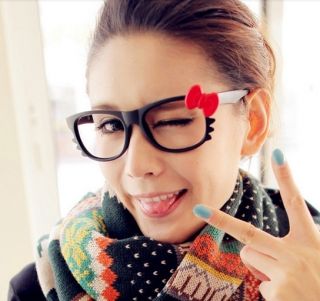 Piece Girl Women Cute HelloKitty Red Bowknot Bow Glasses Frame 