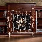   Bird Metal White Antique Finish Style Fireplace Screen Cover NEW