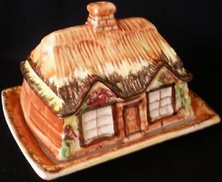 VINTAGE COTTAGE WARE BUTTER/CHEESE DISH PRICE BROS GOOD CONDITION