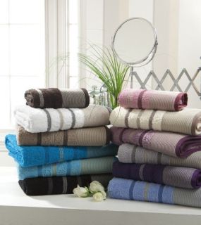   Absorbent 100% Egyptian Cotton Luxury Stripe Hand Bath Sheet Towels WT