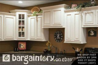 Beautiful 10ft dark glaze white kitchen RTA cabinets