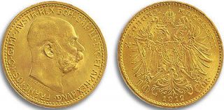 Franz Joseph I AUSTRIA 10 CORONA GOLD COIN 1912