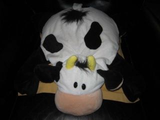 Lrg Cute COW Plush Microbead Pillow Pal Toy Jay Franco Mushables 