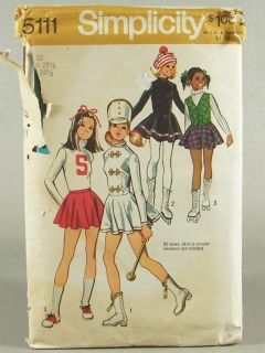  Majorette Skating Costume Size 10 Girls Sewing Pattern Vintage 1972