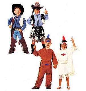 COSTUME PATTERN 2851 SIMPLICITY COWBOY INDIAN SQUAW NATIVE KID 5 6