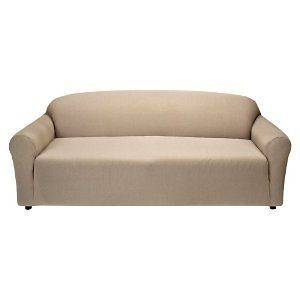 TAN JERSEY SOFA STRETCH SLIPCOVER, COUCH COVER, CHAIR LOVESEAT SOFA 