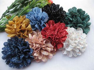 8pcs UPick 85mm big Fabric Ribbon Flowers Appliques wedding Colorful 