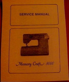 Janome Memory Craft 8000 Sewing Machine Service Manual & Parts List