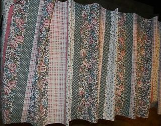   pink blue green floral gingham check 88 x 18 country cottage look