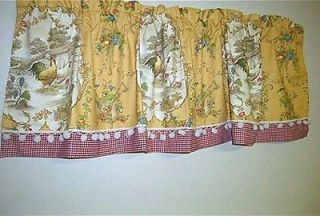 French Country Valance Country Fair Toile Rooster, Farm