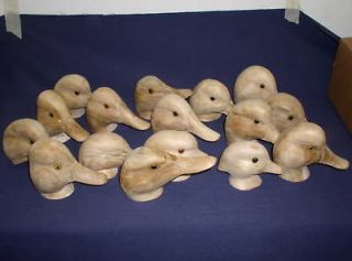 12 Unpainted Magnum Wooden Duck Decoy Heads   Choice