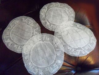Antique Vintage Fine Crocheted DOILIES Coasters Lace, Great Cond 