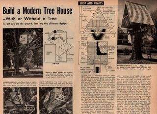 TREE HOUSE PLANS SEVERAL DIFFERENT DESIGNS FORT HUT PLAYHOUSE 