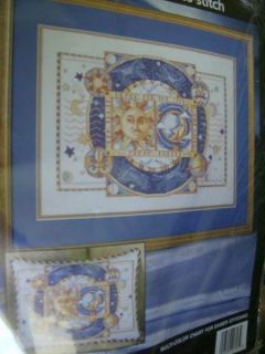   Celestial Picture Pillow Counted Cross Stitch Kit Sun, Moon, Astrology