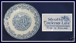 COUNTRY LIFE Blue Underplate Saucer TOILE TRANSFERWARE