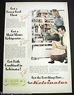   Kelvinator Family at Refrigerator Dad w/ Little Girl 40s Print Ad