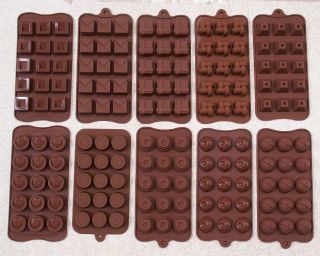 Mixed 10 Models Chocolate Silicone Mould Cake Jelly Candy Mold Square 