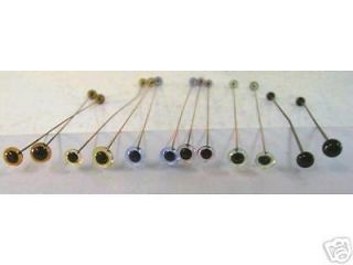 14 Pair 4mm Mix Colors GLASS EYES on wire