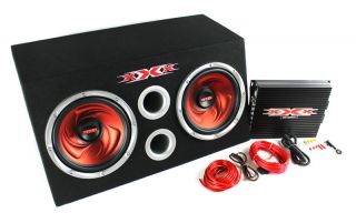   Dual 10 Subs Car Amplifier Amp Kit Sub Box Car Audio Bass Enclosure