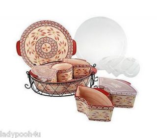   Old World 3 qt. Round Baker w/ 5 Mini Bakers Large Oven Cranberry