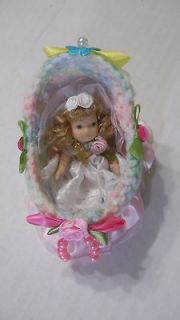   Cradle/Crib/bed+Pillow baby ooak/re born/Barbie dolls hand Gift PARTY