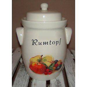 Lt Rumpot, Rumtopf Fermentation crock with decoration from Germany