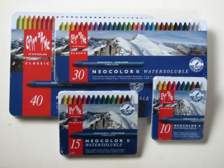   Ache Neocolor II Water Soluble Colour Crayons In Tin Box 10 15 30 40