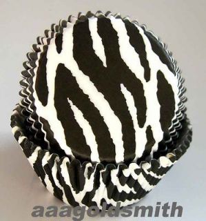 50pcs black white zebra muffin baking cups cupcake liners cases
