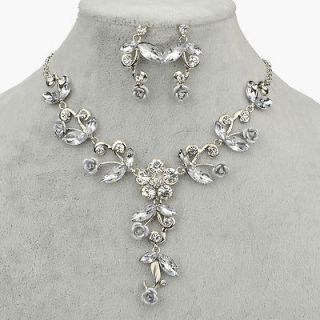 Wedding Party Crystal Earring Bracelet Necklace Ring Jewel Set A1812K