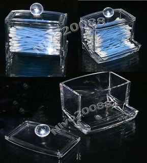 Clear Acrylic Q Tip Box Storage Cosmetic Organizer Makeup case #18 