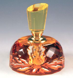   COLOR FACETED GLASS CRYSTAL DECORATIVE PERFUME BOTTLE W/ GIFT BOX