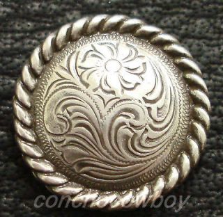 WESTERN HEADSTALL SADDLE ROPE EDGE ANTIQUE SILVER CONCHO 1 inch