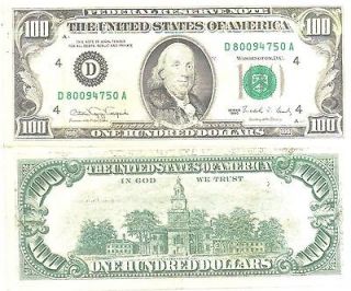 1990  $100.DOLLAR BILL (CLEVELAND,OH.​), VERY NICE BILL.