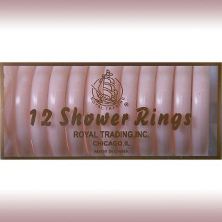 12 Piece Plastic Shower Curtain Rings/Hooks BLACK