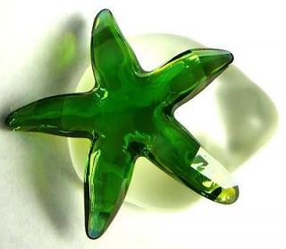 Swarovski Crystal Small Moss Green Star Fish   RETIRED
