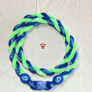 Phiten Tornado Necklace Custom Royal Blue/Optic Green