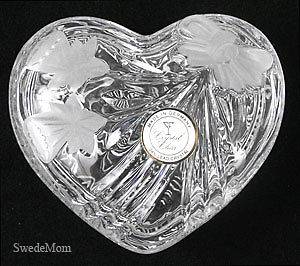 NEW German Lead Crystal Heart Trinket Box ANNA HUTTE BLEIKRISTALL