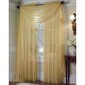 SHEER / SHEERS VOILE CURTAINS 90 LONG GOLD