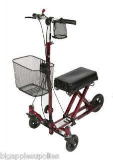 Folding Steerable Knee Walker/Scooter/Cruiser with Brakes, Basket and 