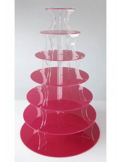 MULTI 7 TIER PINK TOWER CUP CAKE & PARTY CUPCAKE STAND