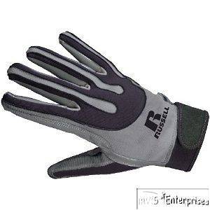 PR Russell RARG60 football receivers gloves NEW Charcoal Small