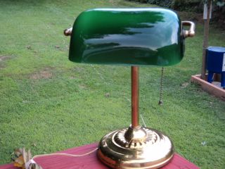 Vintage Leviton adjustable Milk glass brass metalware Bankers Desk or 
